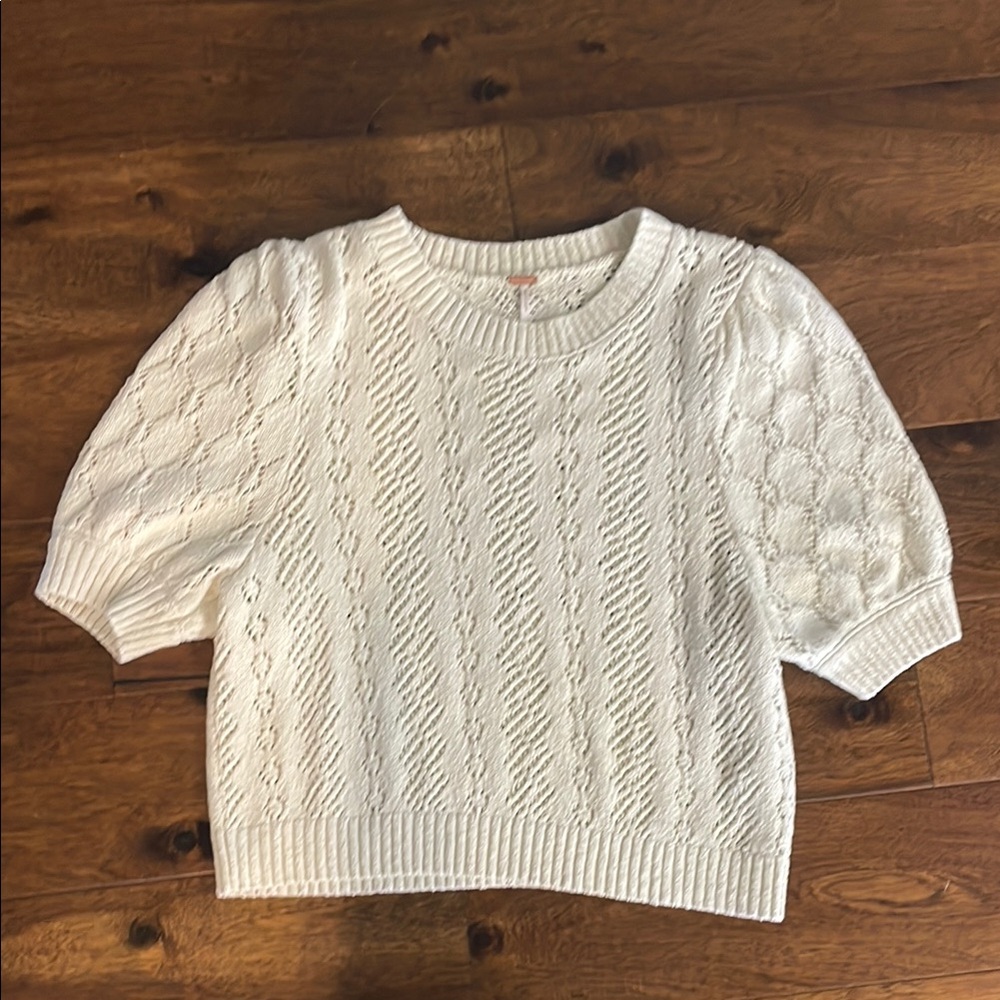 Free People Cream Knit Sweater
